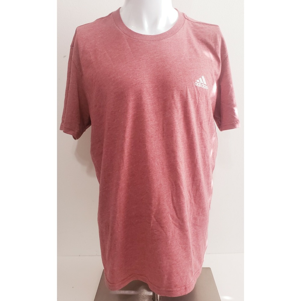 Adidas 3 Stripe T-shirt Mens size XL Red/Orange Short Sleeve Shirt